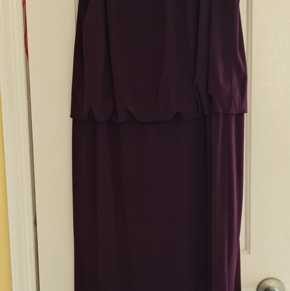 Alex Evening Gown, sz 18 , keyhole back, button nk, drop waist, knit polyester - Picture 6 of 6